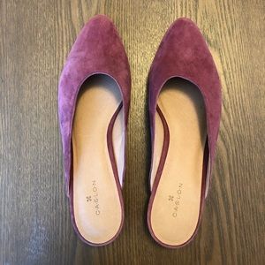 Suede Burgundy Flats